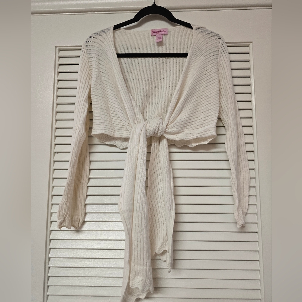 Pacific Heights - Long-Sleeve Crop Cardigan Knit Knot Crop Top